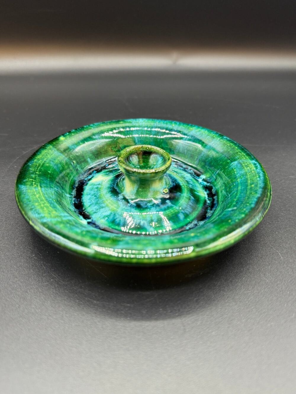Green-Blue Studio Pottery Incense Burner